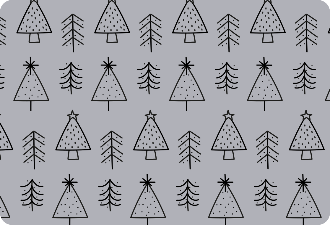 Jule vinyltæppe med mønstrede juletræer - TenStickers
