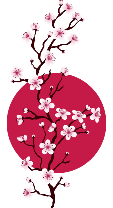 Blomster og planter vinyltæppe kirsebærgrene - TenStickers
