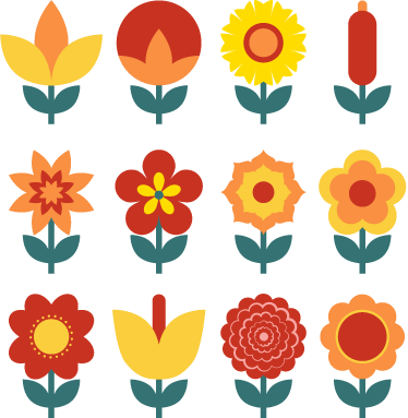 Blomster og planter vinyltæppe sommerblomster kollektion - TenStickers