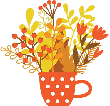 Blomster og planter vinyltæppe efterårs krukke - TenStickers