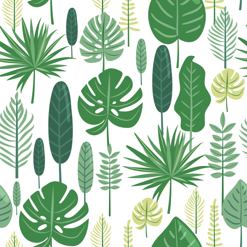 Blomster og planter vinyltæppe monstera - TenStickers