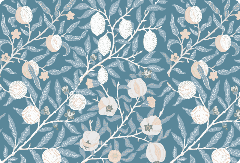 Blomster og planter vinyltæppe med fancy vintage mønster - TenStickers