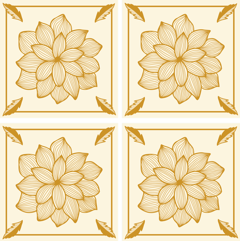 Blomster og planter vinyltæppe paisley mønster - TenStickers