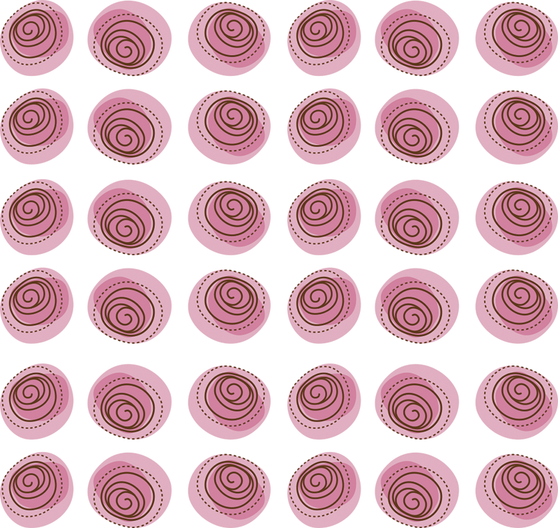 Blomster og planter vinyltæppe i pink blomsterornament - TenStickers