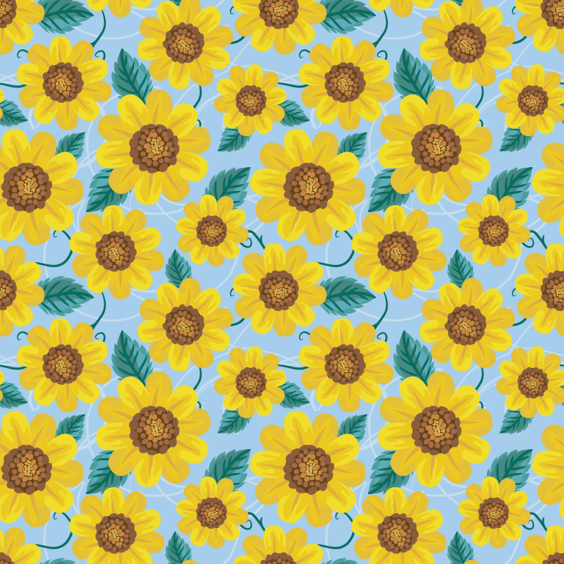 Blomster og planter vinyltæppe solblomstmotiver - TenStickers