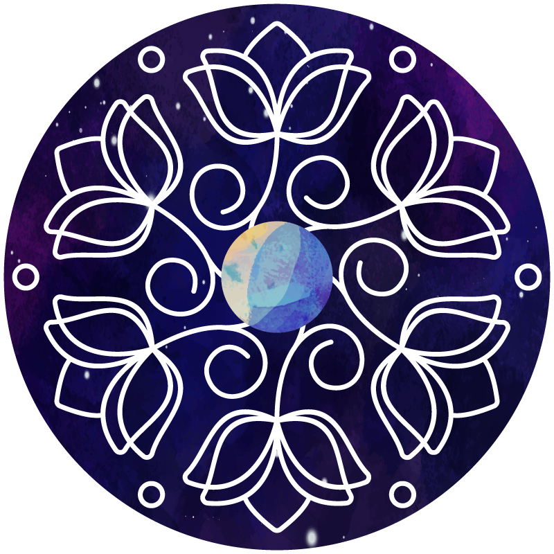 Blomster og planter vinyltæppe lotusmønster - TenStickers