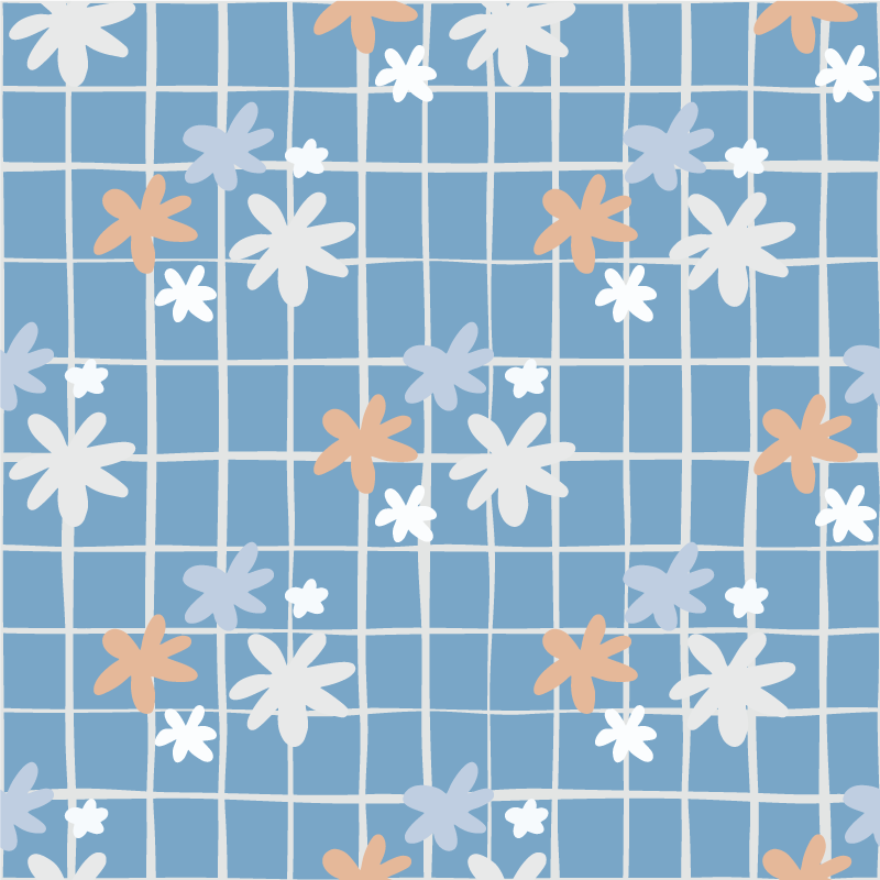 Blomster og planter vinyltæppe med blomsterillustration - TenStickers