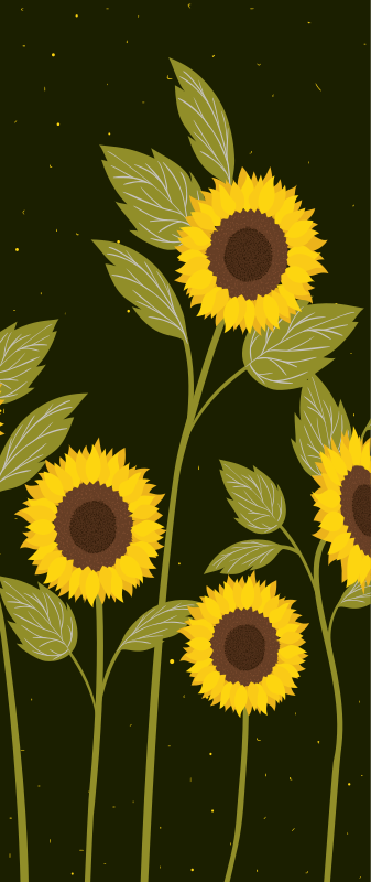 Blomster og planter vinyltæppe solmark blomster - TenStickers