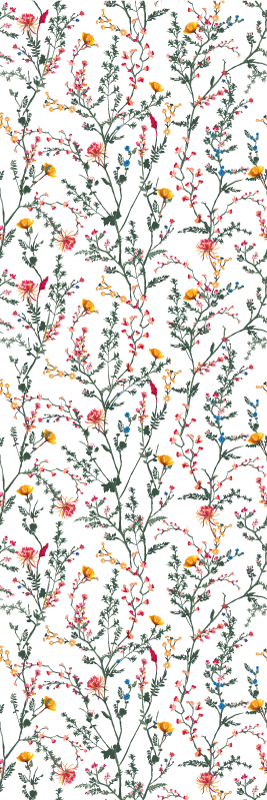 Blomster og planter vinyltæppe tynd minimalistisk have - TenStickers