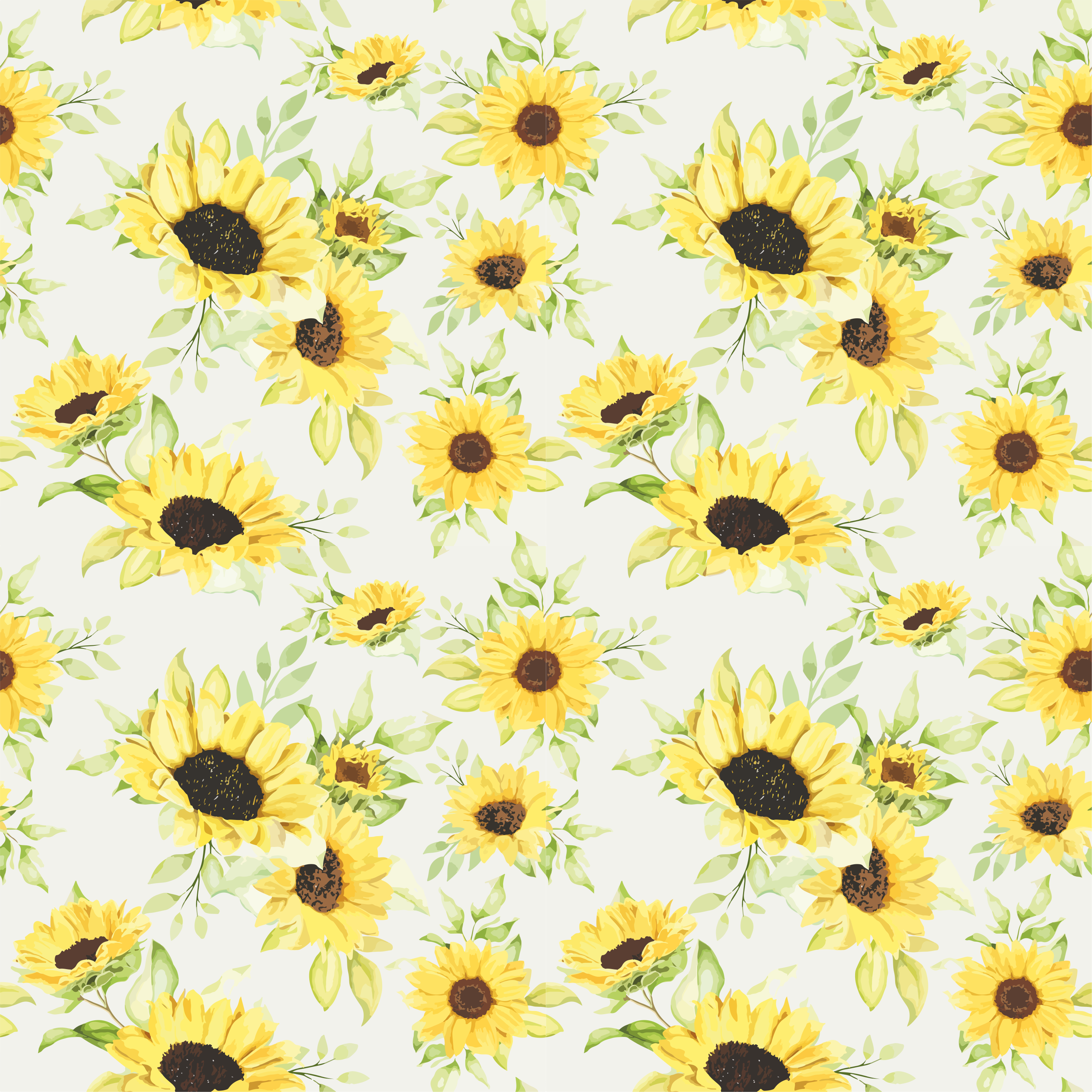 Blomster og planter vinyltæppe akvarel solsikker - TenStickers