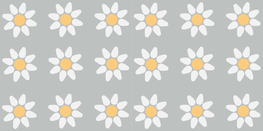 Blomster og planter vinyltæppe med tusindfryd mønster - TenStickers
