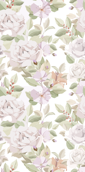 Blomster og planter vinyltæppe elegant blomsterdesign - TenStickers