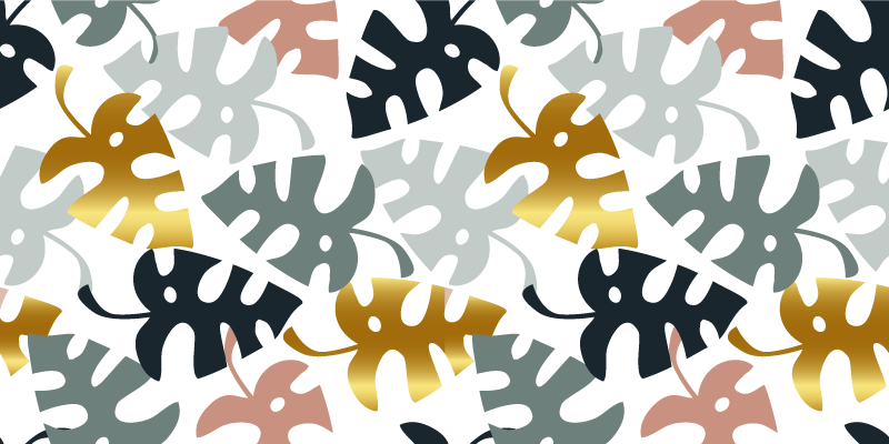 Blomster og planter vinyltæppe gyldne og flerfarvede blade - TenStickers