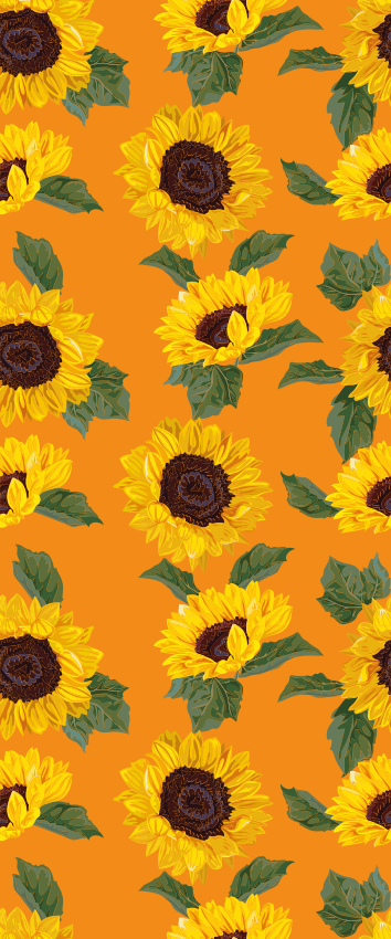 Blomster og planter vinyltæppe orange solsikke - TenStickers