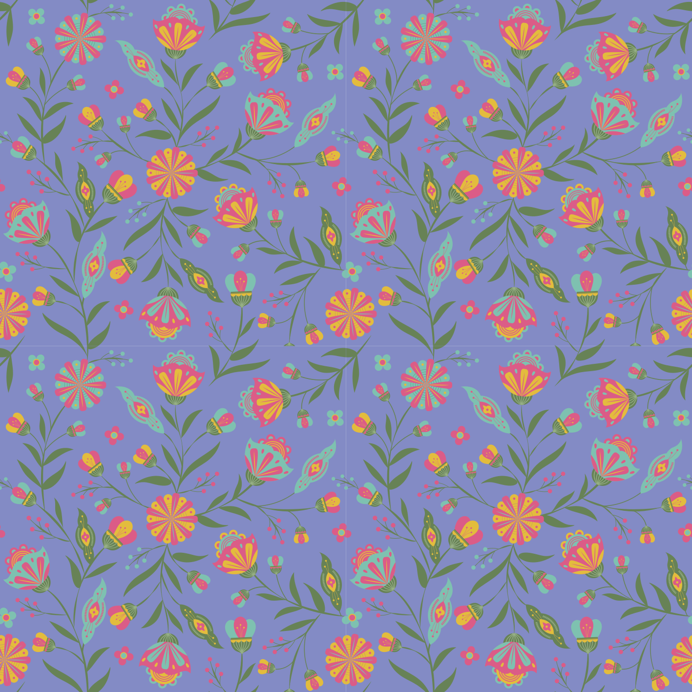 Blomster og planter vinyltæppe sødt design til børn - TenStickers