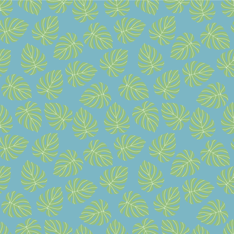 Blomster og planter vinyltæppe sommergrønne blade - TenStickers