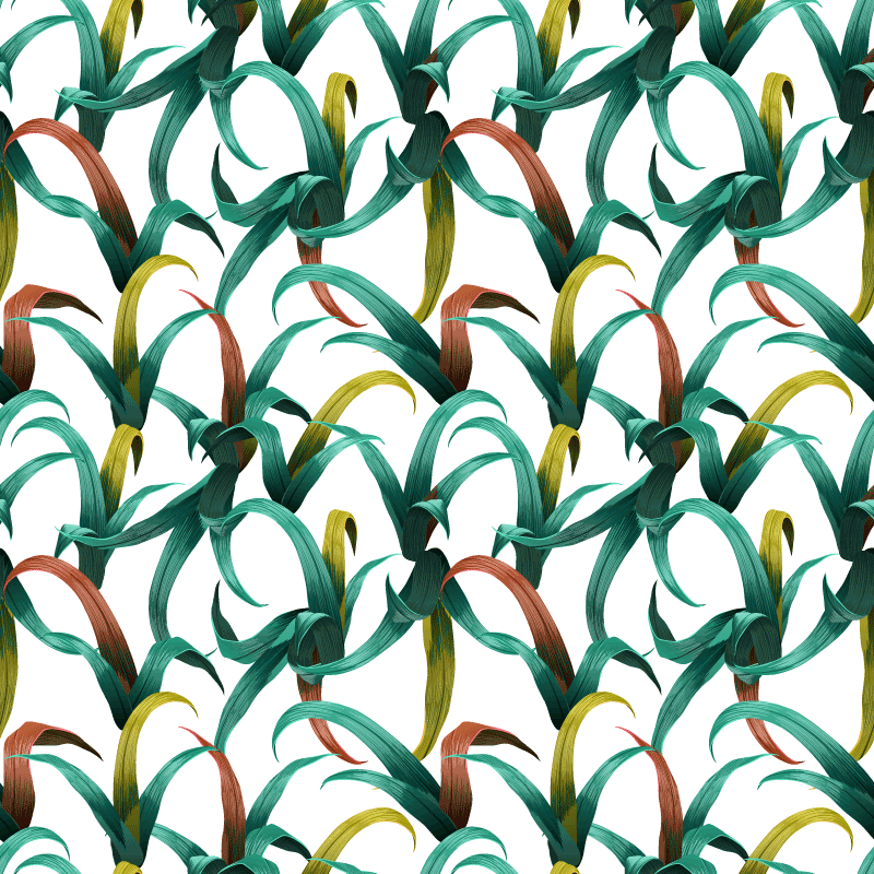 Blomster og planter vinyltæppe med smukt tropisk design - TenStickers