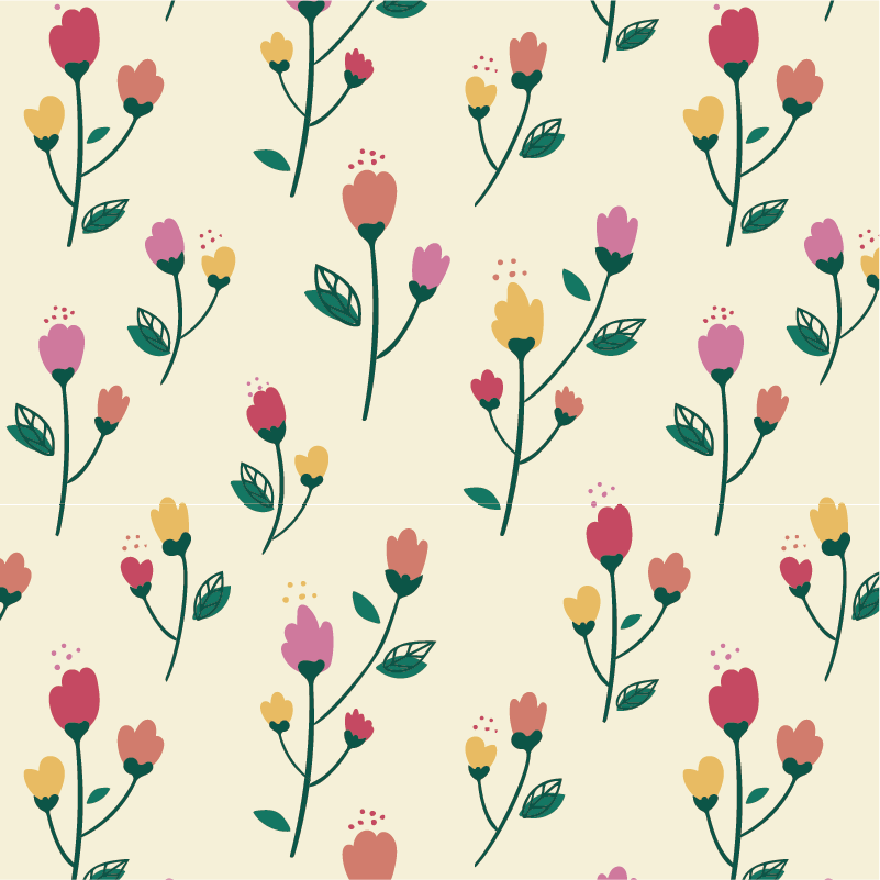 Blomster og planter vinyltæppe valmue maleri - TenStickers