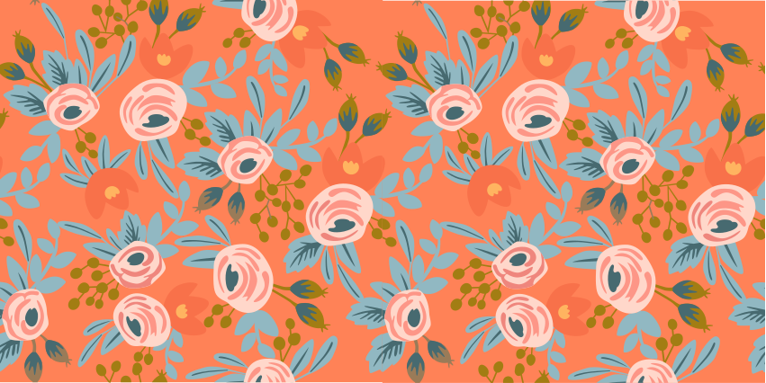 Blomster og planter vinyltæppe akvarelroser - TenStickers