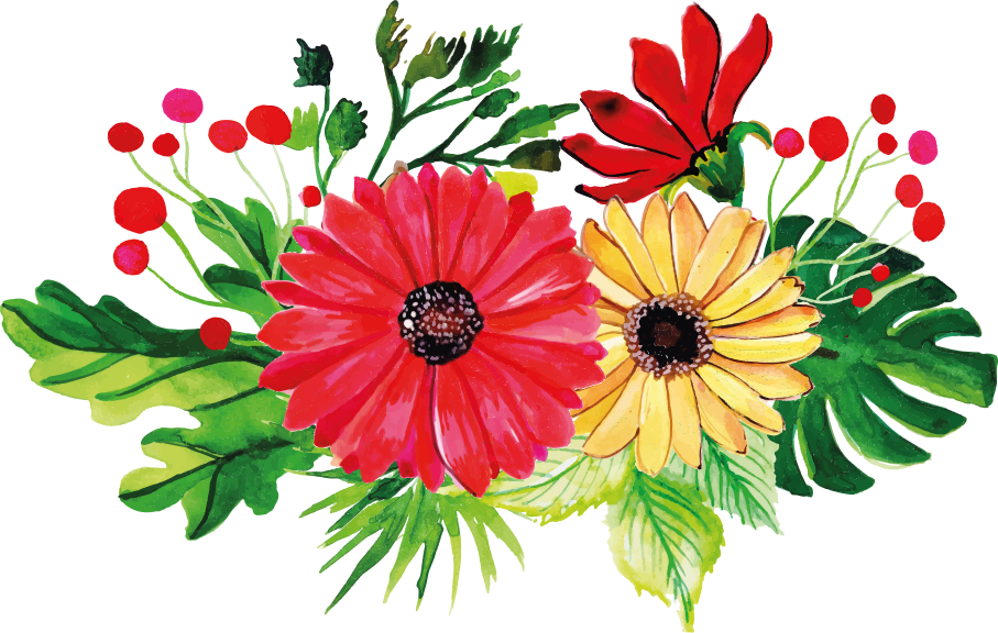 Blomster og planter vinyltæppe horisontalt elegant design - TenStickers
