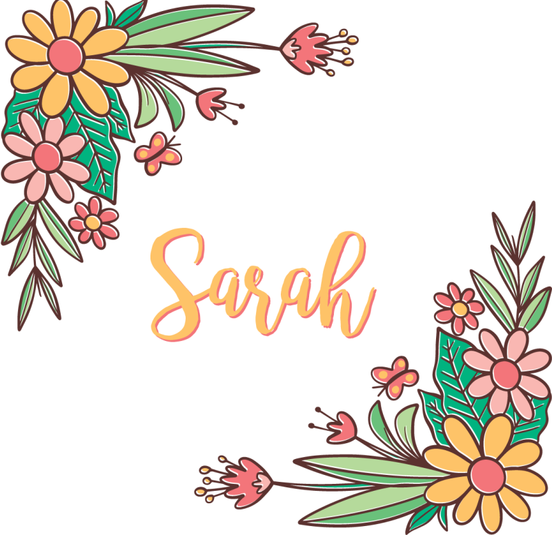 Blomster og planter vinyltæppe med tilpasset design - TenStickers