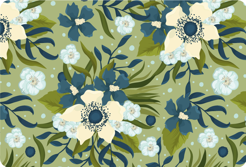Blomster og planter vinyltæppe sommerfarver stil - TenStickers