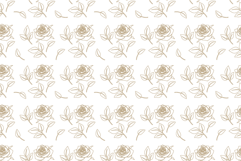 Blomster og planter vinyltæppe med detaljeret rosemønster - TenStickers