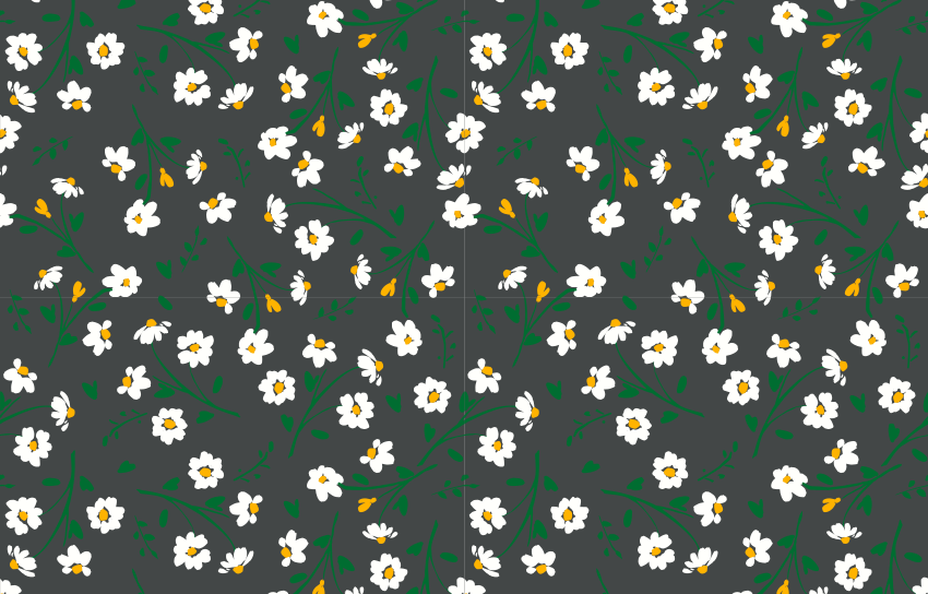 Blomster og planter vinyltæppe tusindfryd grå baggrund - TenStickers