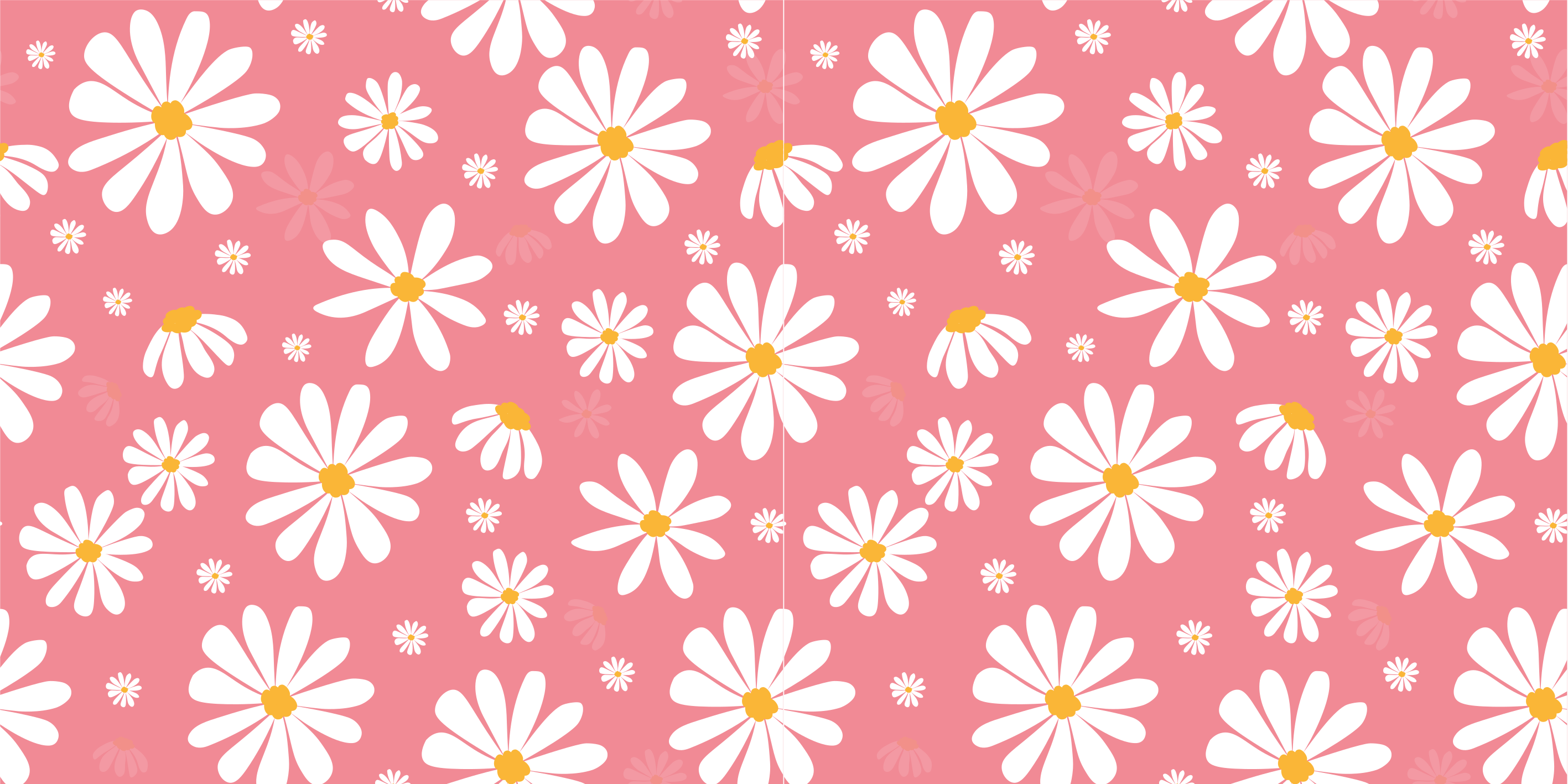 Blomster og planter vinyltæppe med vintage margueritter - TenStickers