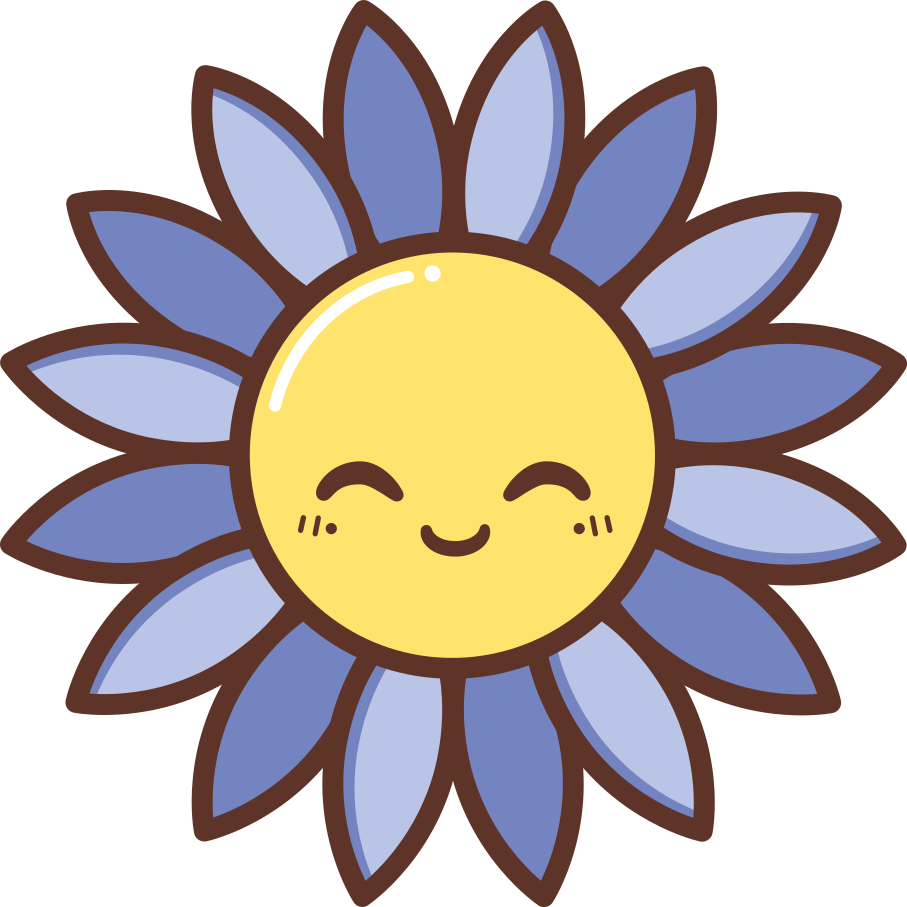 Blomster og planter vinyltæppe lilla blomstersilhuet - TenStickers