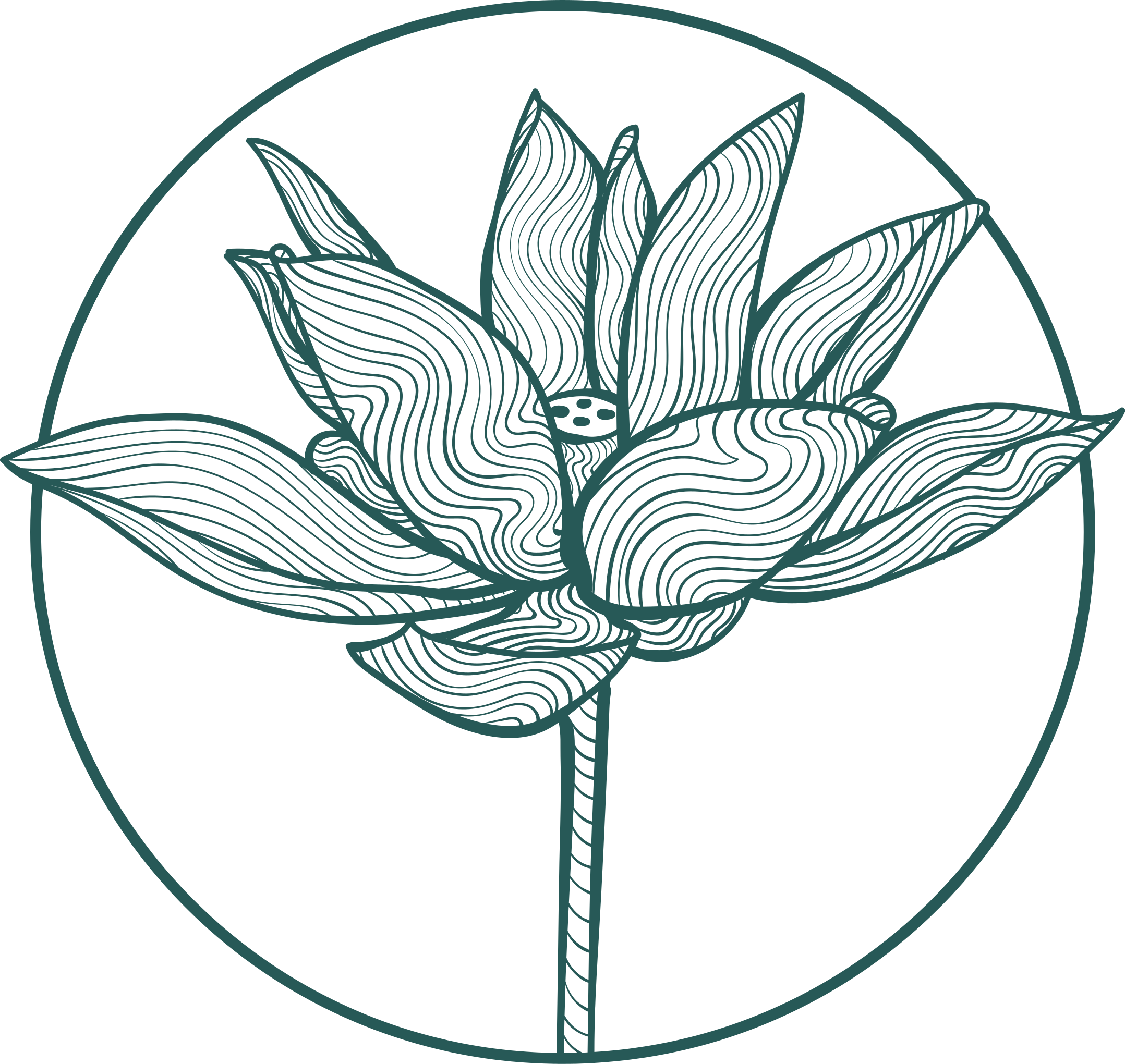 Blomster og planter vinyltæppe lotusblomst illustration - TenStickers