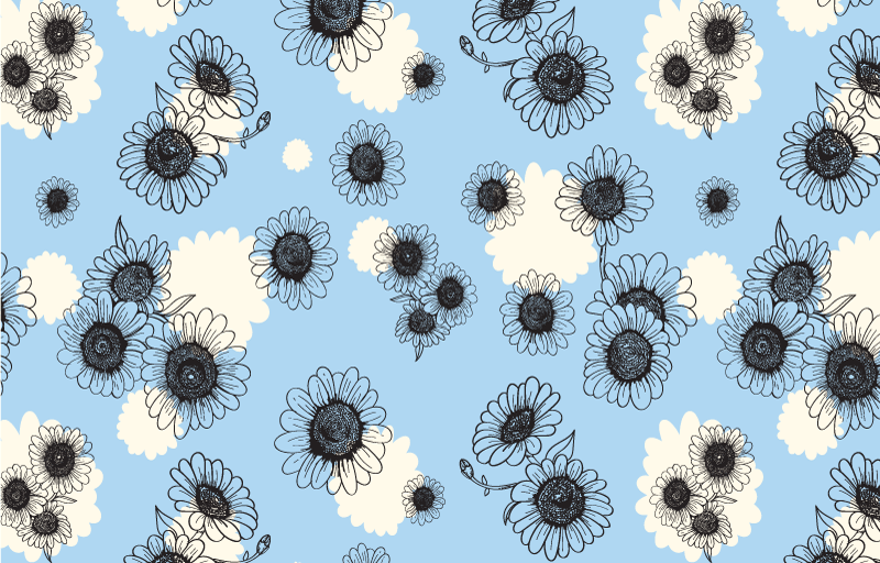 Blomster og planter vinyltæppe marguerit mønster - TenStickers