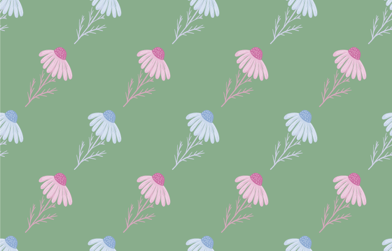 Blomster og planter vinyltæppe kamille mønster - TenStickers