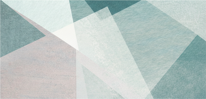 Geometriske vinyl tæppe i teal pastel nuancer - TenStickers