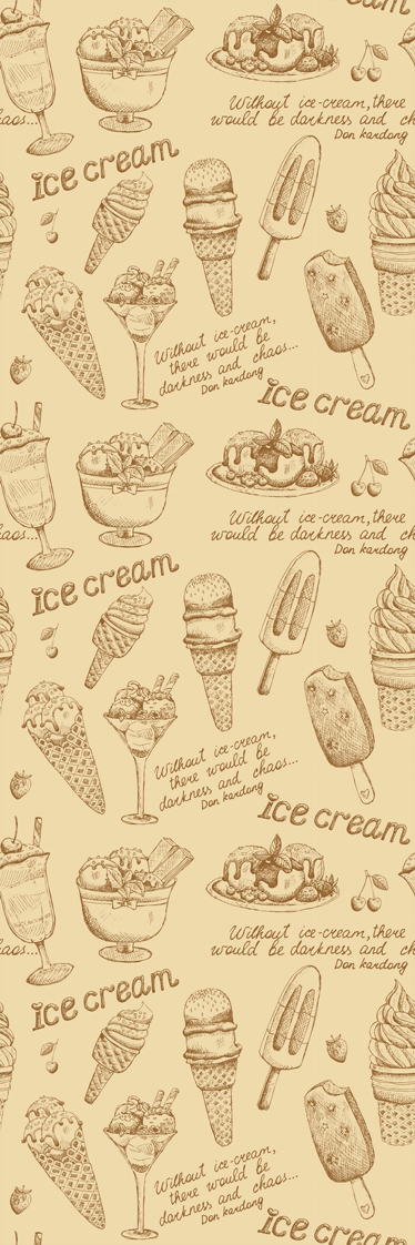 Køkken tæpper med vintage iskremer - TenStickers