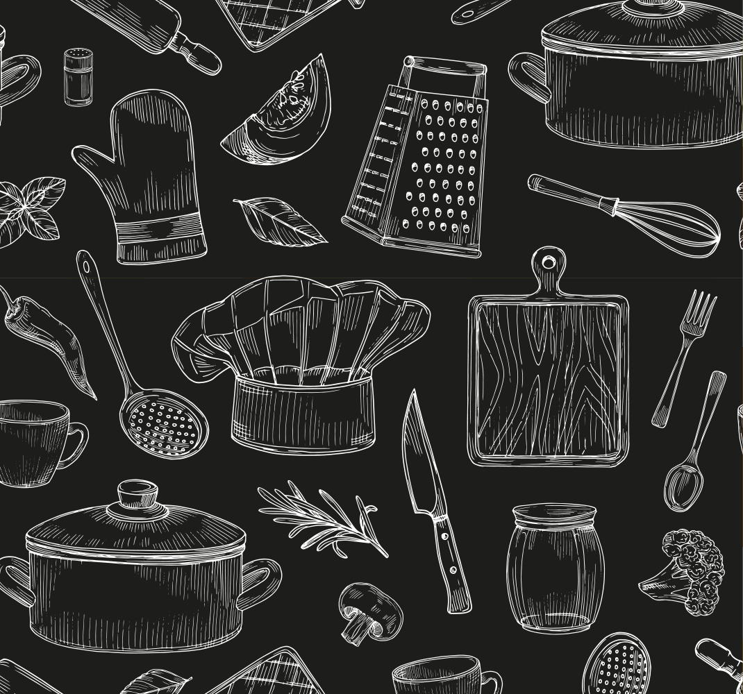 Køkken tæpper elegant bestik - TenStickers