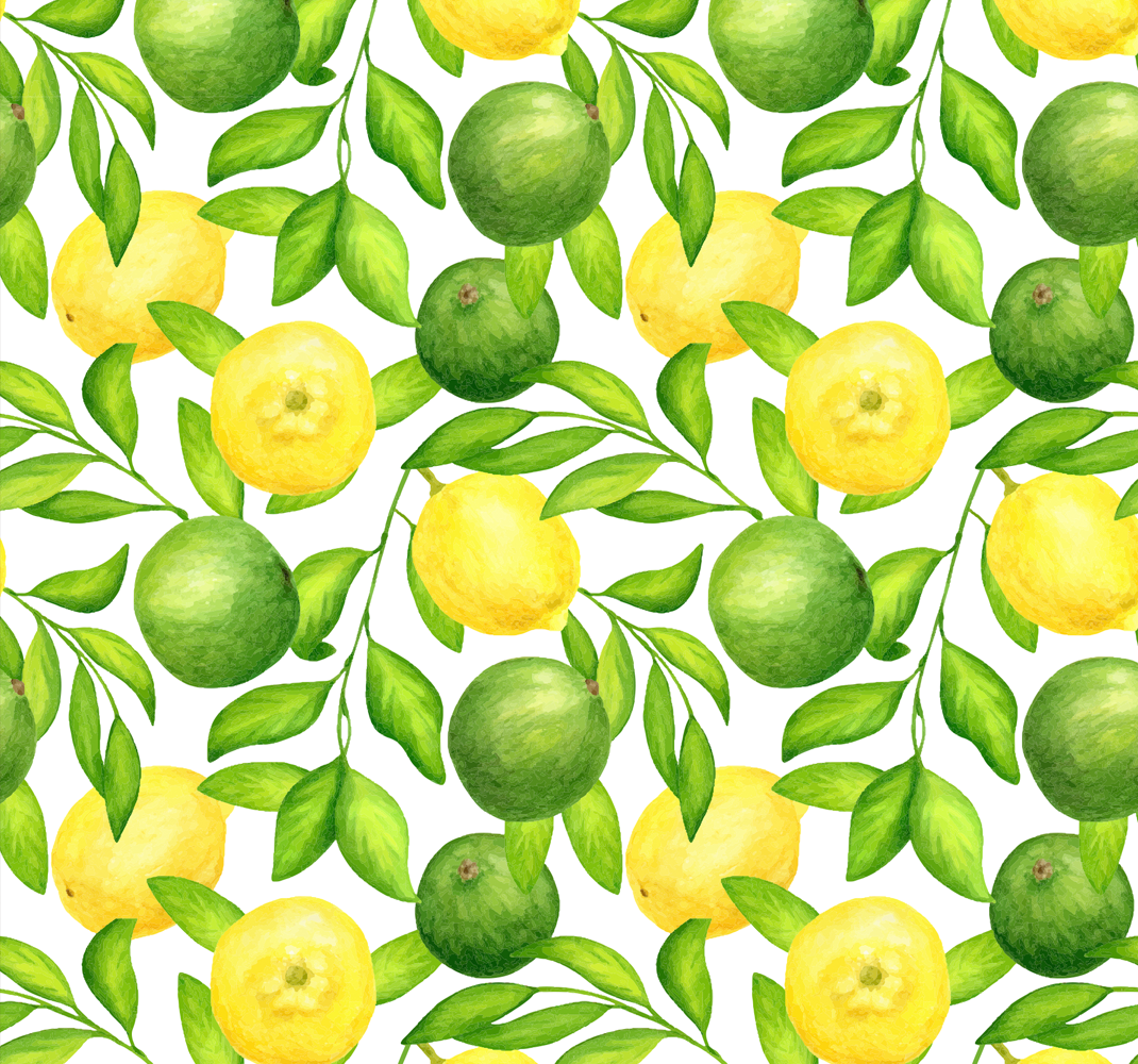 Køkken tæpper med citroner og limer - TenStickers