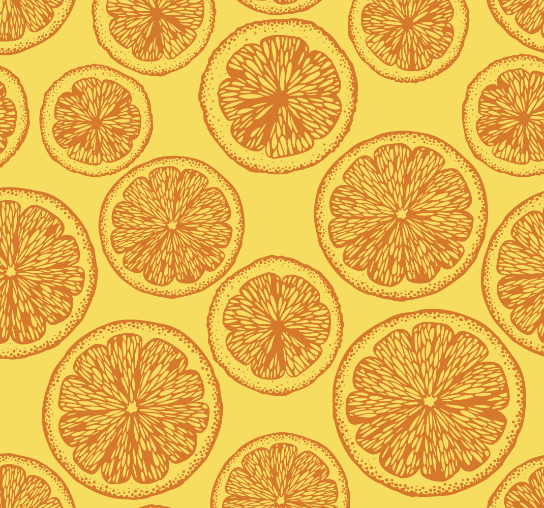 Køkken tæpper med orange håndtegnet mønster - TenStickers