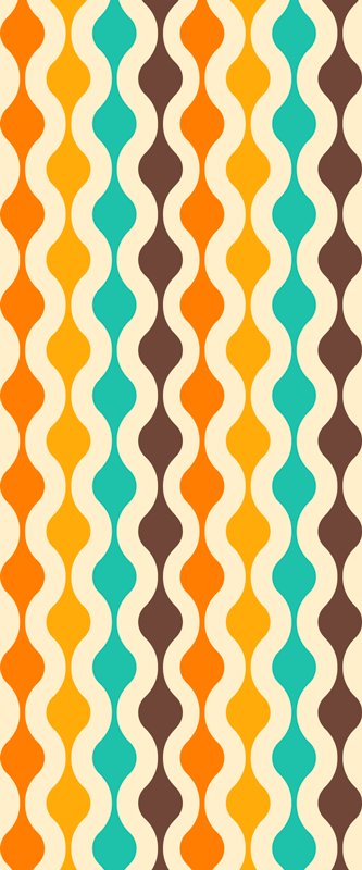 Køkken tæpper geometrisk retro midtår 70'erne - TenStickers