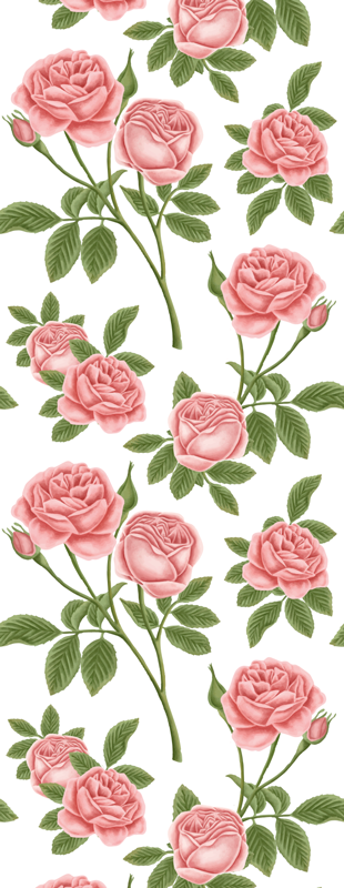 Køkken tæpper med blomsterprint roser - TenStickers