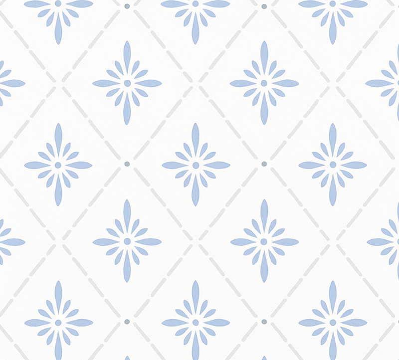 Køkken tæpper blå rhombus fliser - TenStickers