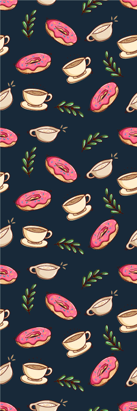 Køkken tæpper med dessert og kaffe baggrund - TenStickers