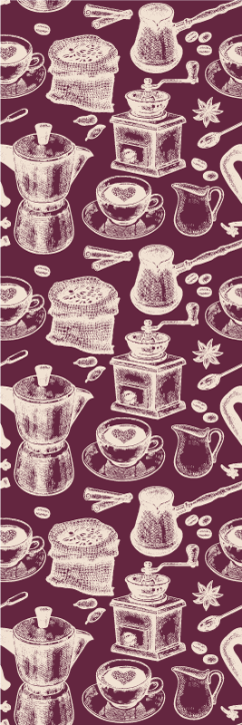 Køkken tæpper med kaffemønster design - TenStickers