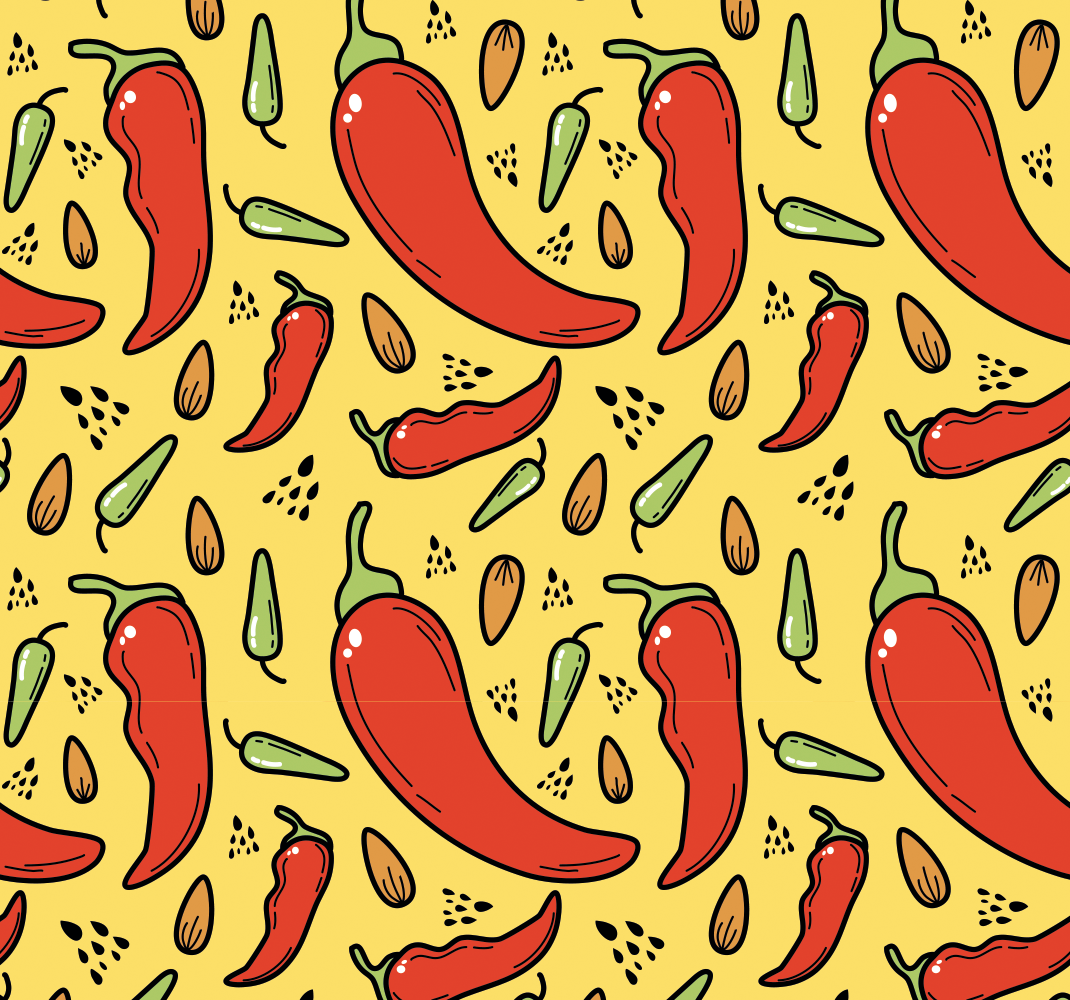 Køkken tæpper rød og grøn chili - TenStickers