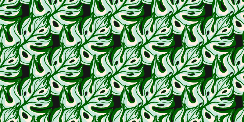 Blomster og planter vinyltæppe med spraglet flora mønster - TenStickers