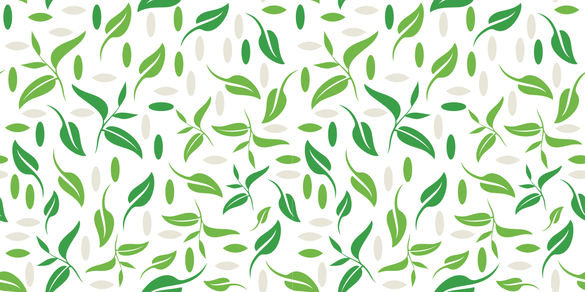 Blomster og planter vinyltæppe med små grønne blade - TenStickers
