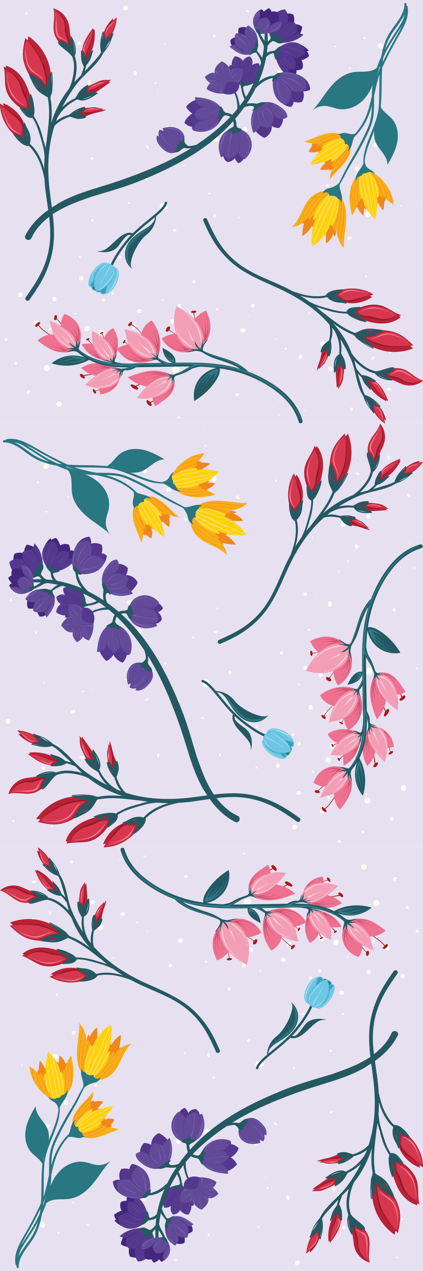 Blomster og planter vinyltæppe have minimalisme - TenStickers