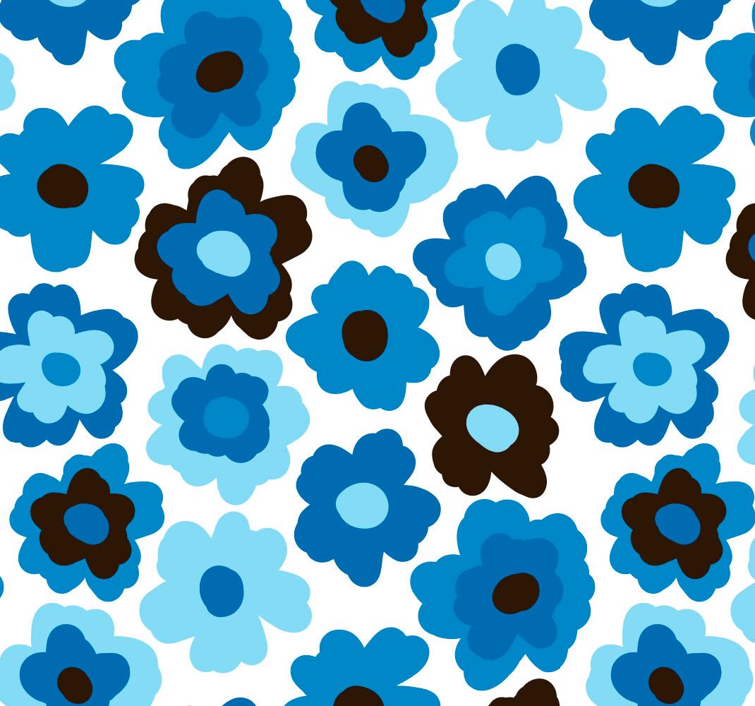 Blomster og planter vinyltæppe blå valmue - TenStickers