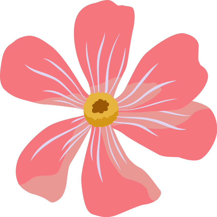 Blomster og planter vinyltæppe i pink blomsterdesign - TenStickers