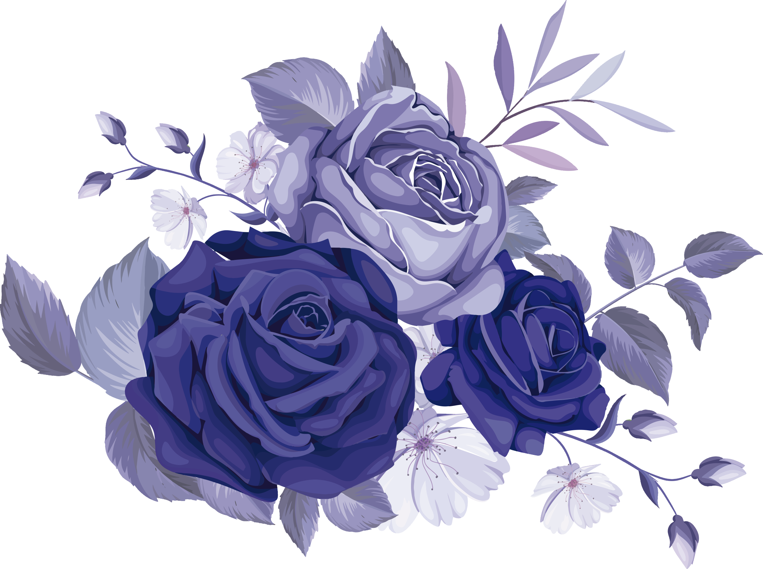 Blomster og planter vinyltæppe lilla elegante rosen - TenStickers